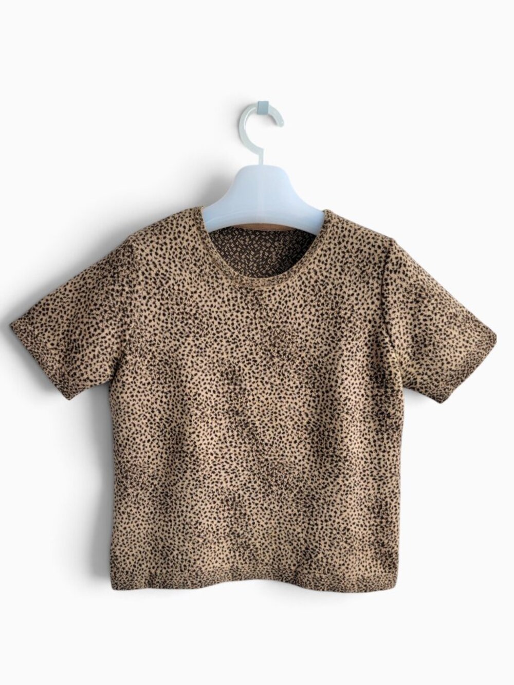 Vintage Talbots Animal Print Wool Cotton Sweater Top M Made Italy Y2K